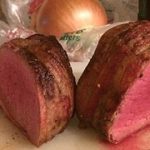 Beef Tenderloin Barded in Bacon