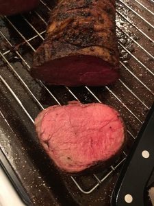 Beef Tenderloin Barded in Bacon